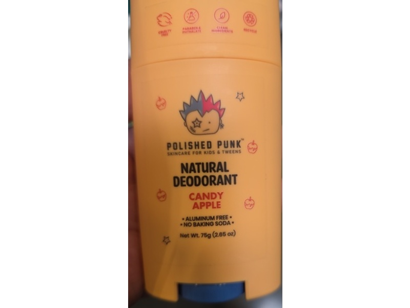 Polished Punk Natural Deodorant, Candy Apple, 2.65 oz/75 g