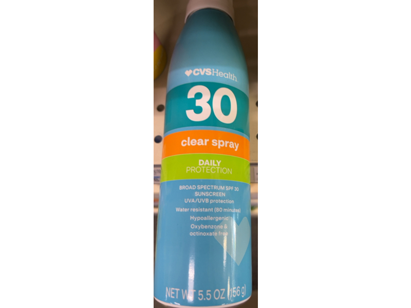 CVS Health Daily Protection Sunscreen, Clear Spray, SPF 30, 5.5 oz/156 g