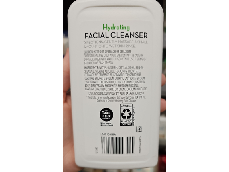 Lacura Hydrating Facial Cleanser, 3 Ceramides & Hyaluronic Acid, 12 fl oz/355 mL