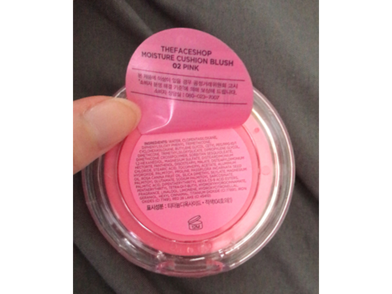 The Face Shop Moisture Cushion Blush, 02 Pink, 0.28 oz/8 g