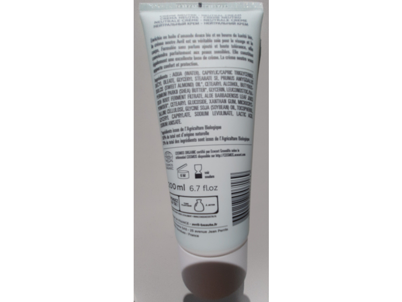 Avril Organic Neutral Cream, 6.7 fl oz/200 mL