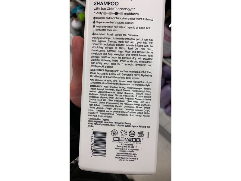 Giovanni Hemp Hydrating Shampoo, 24 fl oz/710 mL