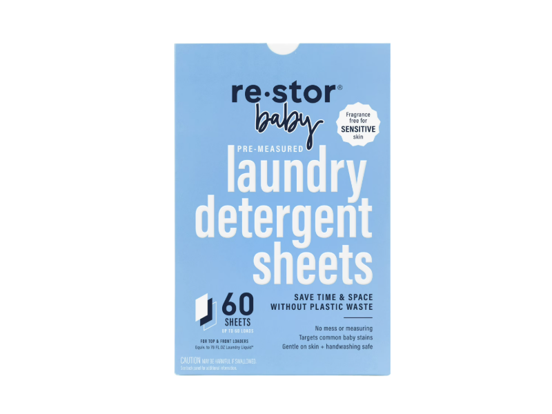 Re.stor Baby Laundry Detergent Sheets, 60 Loads, 78 fl oz, 60 Count
