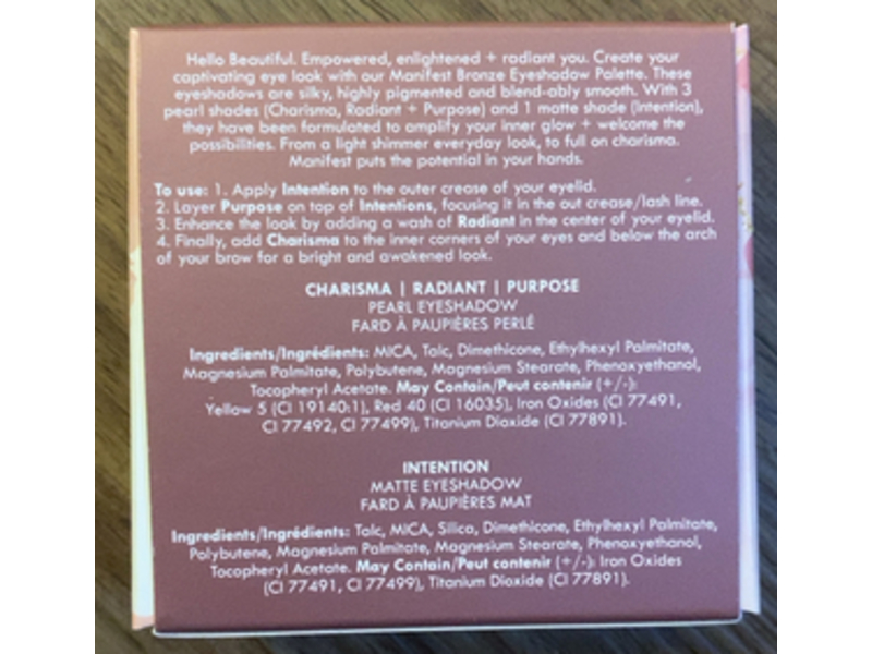 Chella Manifest Bronze Eyeshadow Palette, 0.15 oz/4.4 g