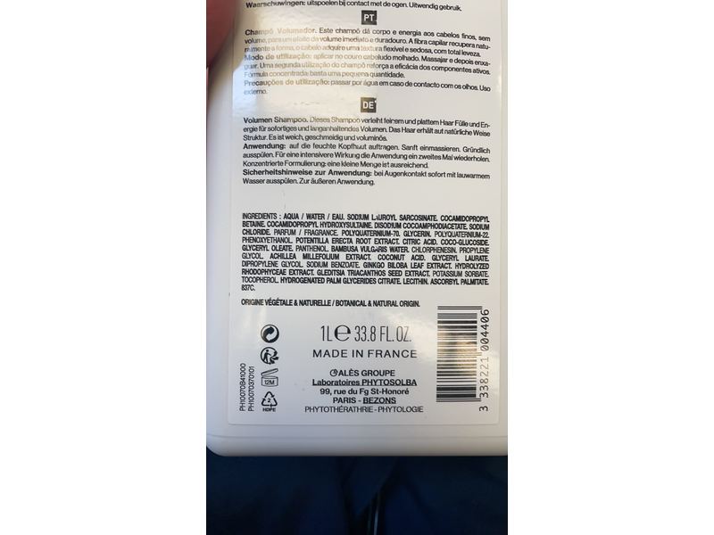 Phyto Phyto Volume Volumizing Shampoo, 33.8 fl oz/1 L