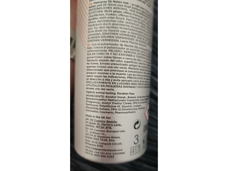 Fudge Skyscraper Extra Humidity Resistant Firm Hold Hairspray, 300 mL