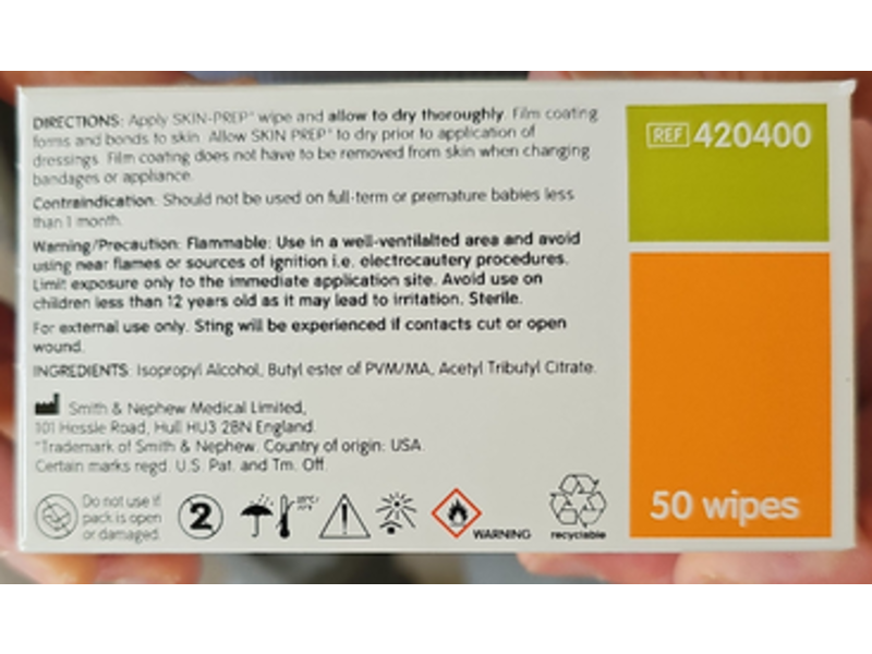 Smith & Nephew Skin - Prep Protective Wipes, 50 Count