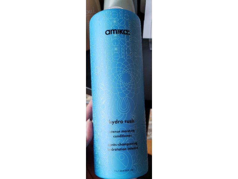Amika Hydro Rush Intense Moisture Conditioner, Hyaluronic Acid, 33.8 fl oz/1 L