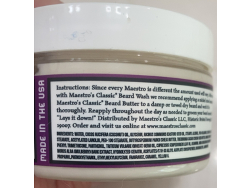 Maestro's Beard Butter, Wisemen's Blend, 4 oz/113.4 oz