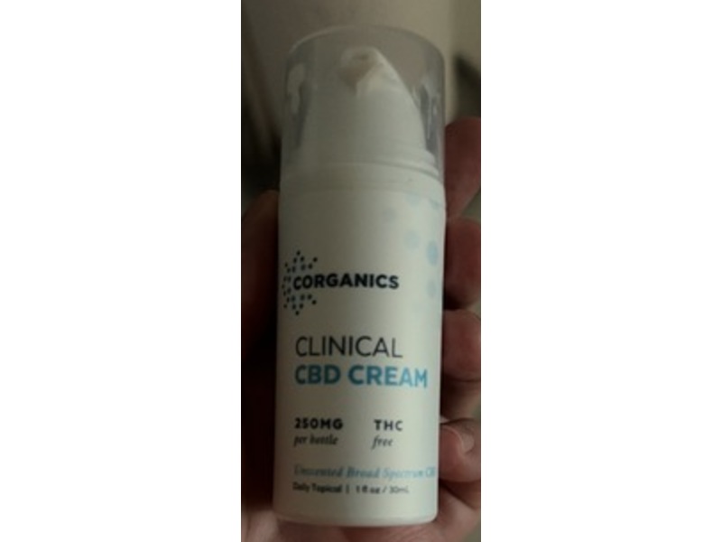 Corganics Clinical CBD Cream, 250 mg, 1 fl oz/30 mL