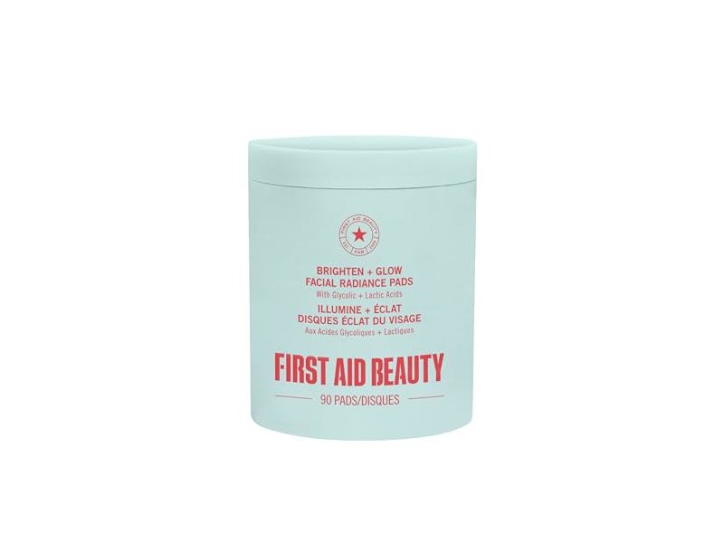 First Aid Beauty Brighten + Glow Facial Radiance Pads, Glycolic + Lactic Acids, 90 Count