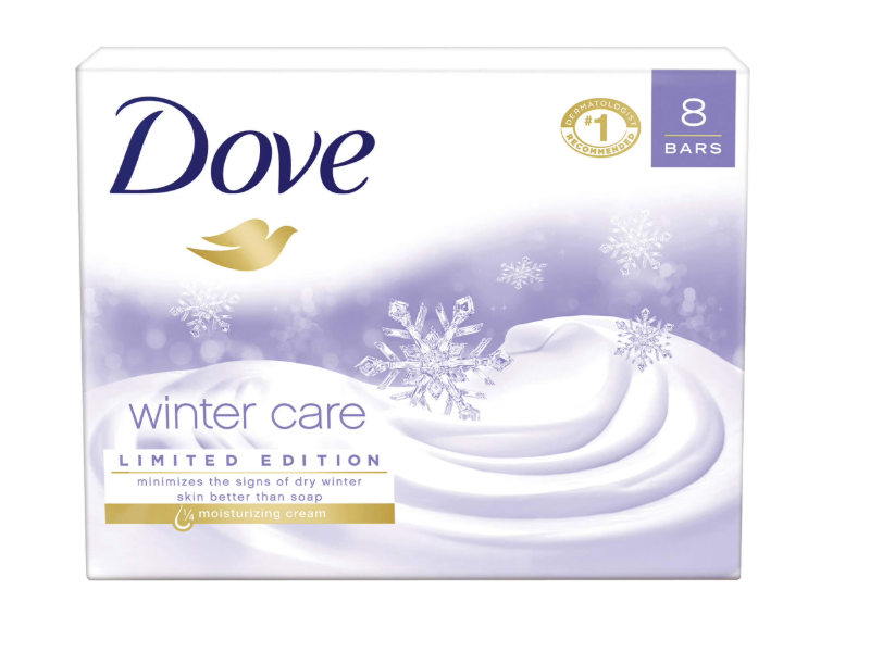 Dove Moisturizing Cream Beauty Bar, Winter Care, 4 oz/113 g, Pack Of 8