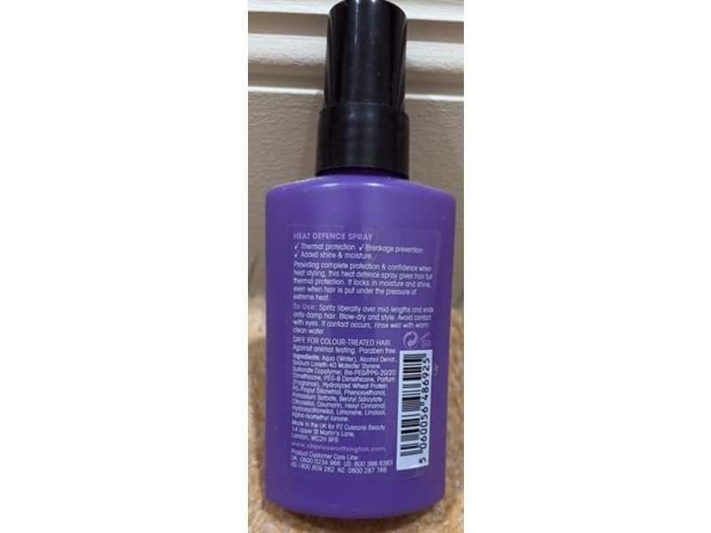 Charles Worthington Salon Home Takeaway Heat Defence Spray, 1.69 fl oz/50 mL