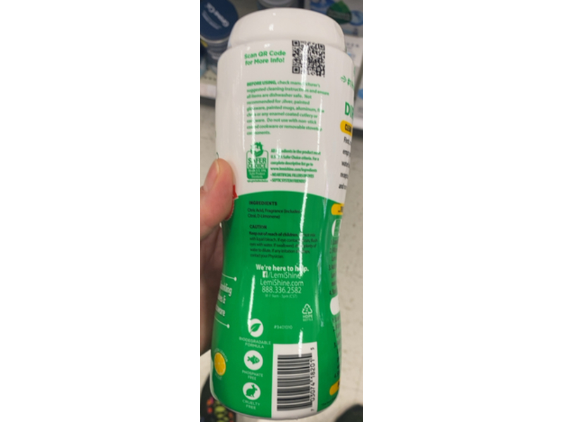 Lemi Shine Dish Detergent Booster, Fresh Lemon, 20 oz/567 g