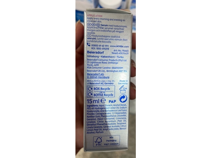 Nivea Cellular Expert Filler Hyaluron Replumping Serum, 15 mL