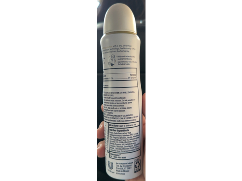 Dove Ultimate Day Spray, Peony & Rose Water, 3.8 oz/107 g