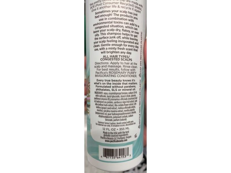 Pacifica Rosemary Purify Shampoo, 12 fl oz/355 mL