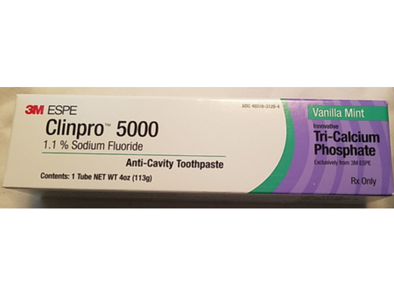 Clinpro 5000 1.1% Sodium Fluoride Anti-Cavity Toothpaste, Vanilla Mint, 4 oz/113 g, 3M ESPE (RX)