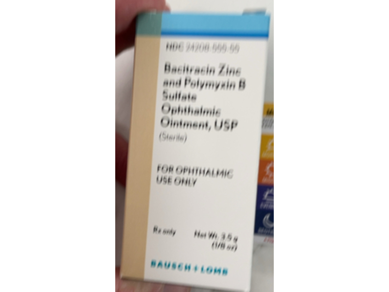 Bacitracin Zinc and Polymyxin B Sulfate Ophthalmic Ointment, 3.5 g, Bausch & Lomb (Rx)