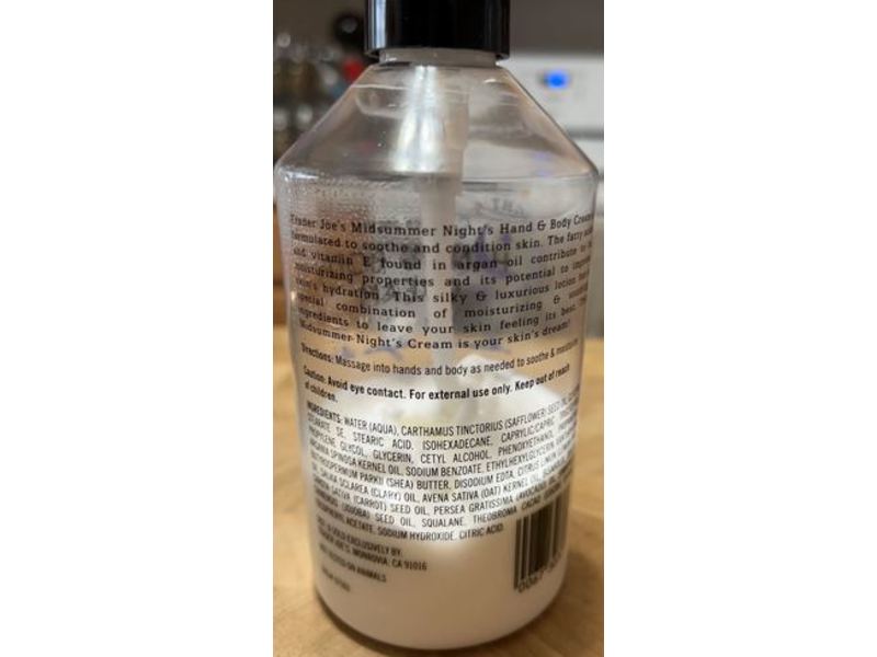 Trader Joe's Moisturizing Hand & Body Cream, Moroccan Argan Oil, 16 fl oz/473 ml