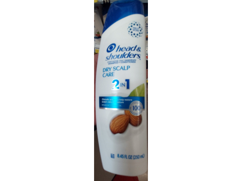 Head & Shoulders 2 In 1 Shampoo + Conditioner Dry Scalp Care, Almond Oil, 8.45 fl oz/250 mL
