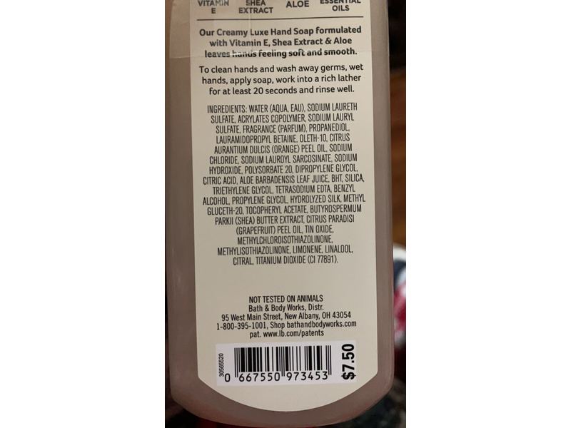 Bath & Body Works White Barn Creamy Luxe Hand Soap, Sunshine & Lemons, 8 fl oz