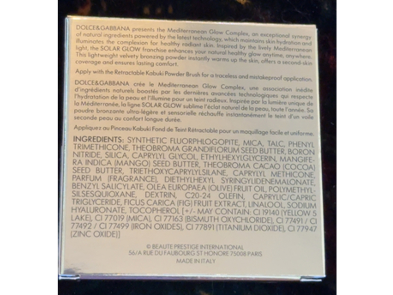 Dolce & Gabbana Solar Glow Ultra Light Bronzing Powder, 10 Sunlight, 0.42 oz/12 g