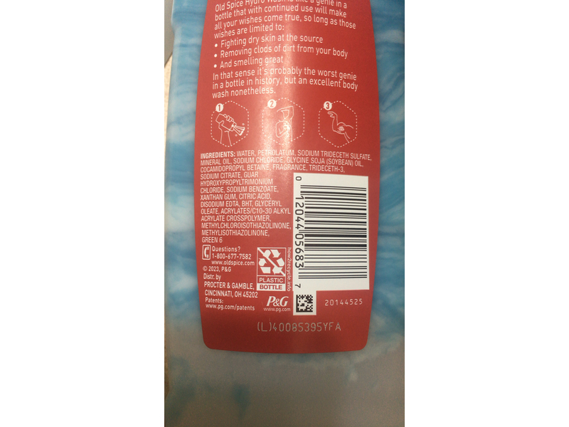 Old Spice Moisturizing Hydro Body Wash, Pure Sport Plus, 21 fl oz/621 mL, Pack of 4