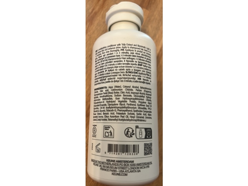 Keune Velvet Smooth Anti-frizz Conditioner, Tulip, 8.5 fl oz/250 mL