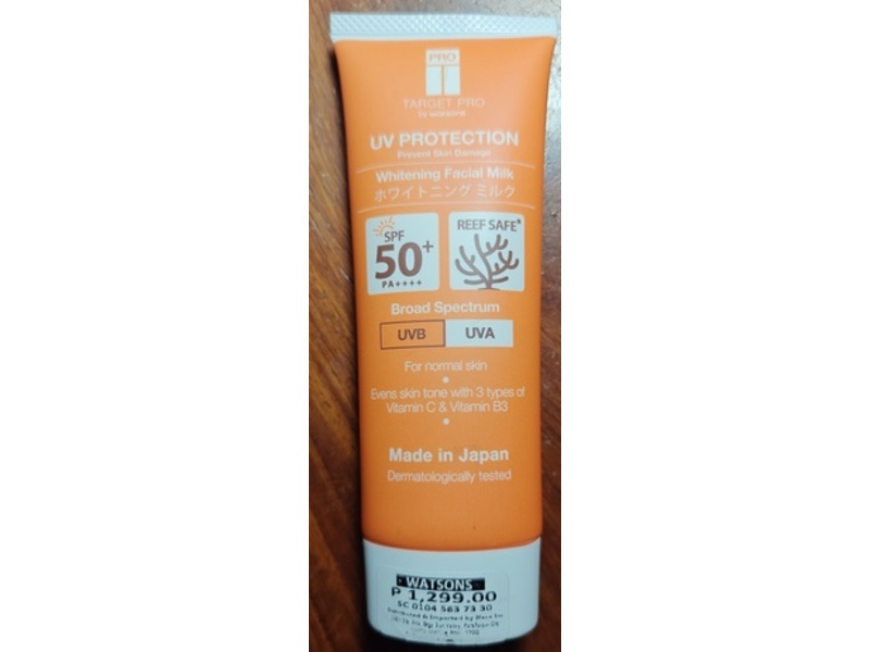 Watsons Target Pro Whitening Facial Milk, SPF 50+ PA++++