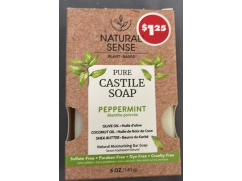 Natural Sense Pure Castile Soap, Peppermint, 5 oz/141 g