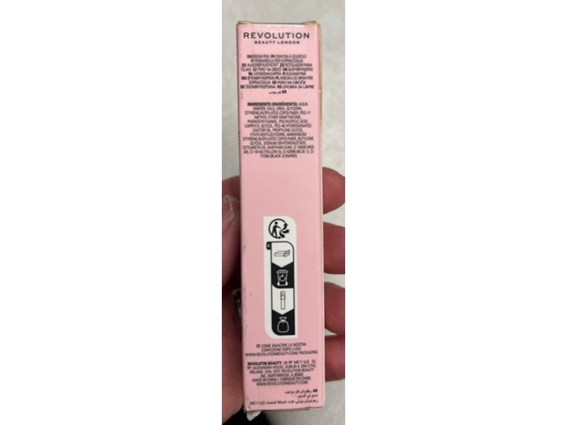 Revolution Instant Brow File & Define Hair Pen, Dark Brown, 0.06 fl oz/1.8 mL