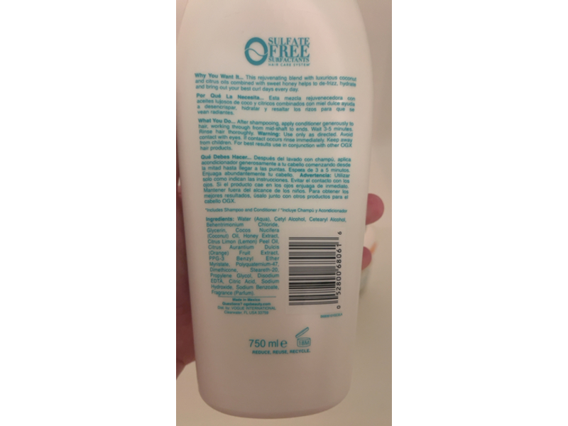 Ogx Quenching + Coconut Curls Conditioner, 25.4 fl oz/750 mL