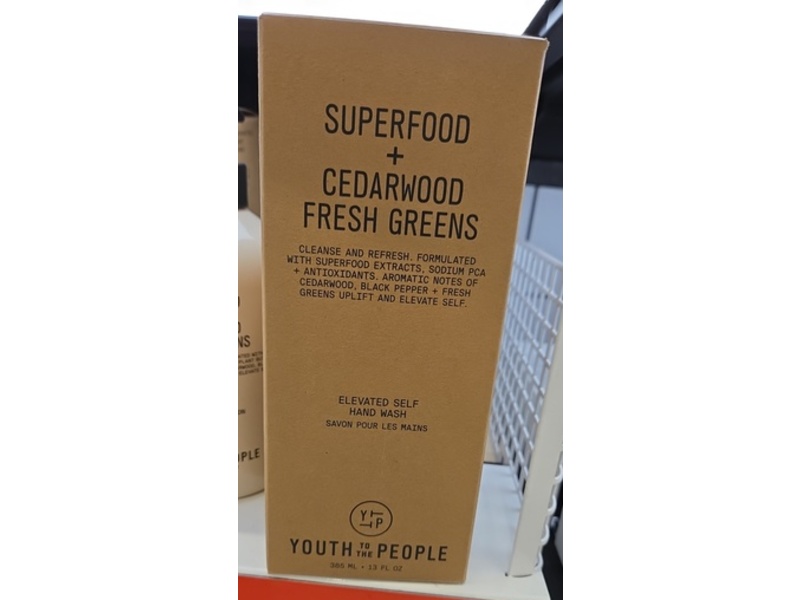 Youth To The People Hand Wash, Superfood + Cedarwood Fresh Greens, 13 fl oz/385 mL