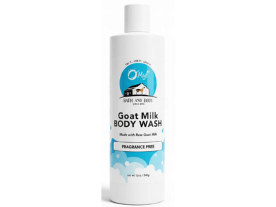 O My! Goat MilkBody Wash, Fragrance Free, 12 fl oz/340 g