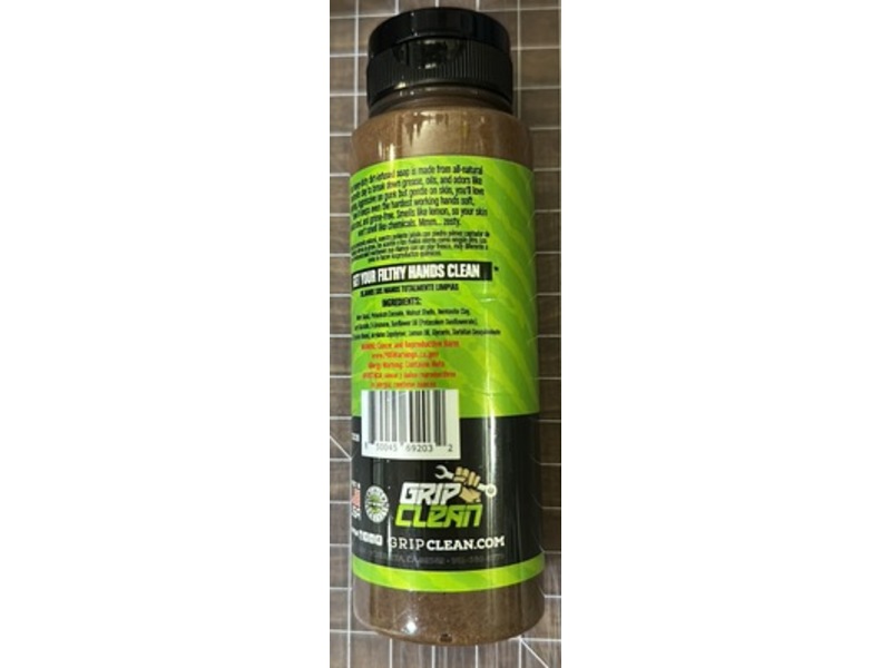 Grip Clean Heavy Duty Hand Soap, Lemon Scent, 8 oz/236 mL