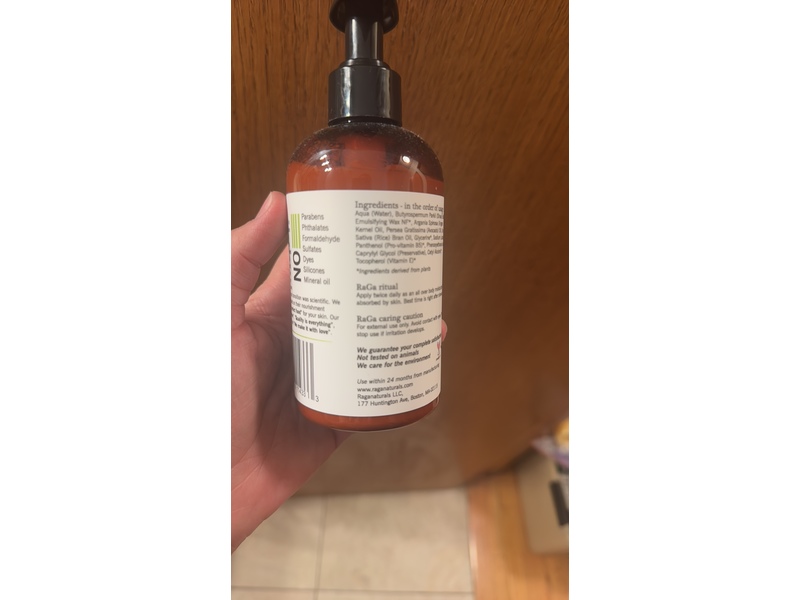 RaGaNaturals Hand And Body Lotion, Fragrance Free, 8 fl oz/236 mL