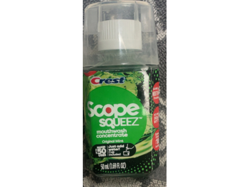 Crest Scope Squeez Mouthwash Concentrate, Original Mint Flavor, 1.69 fl oz/50 mL