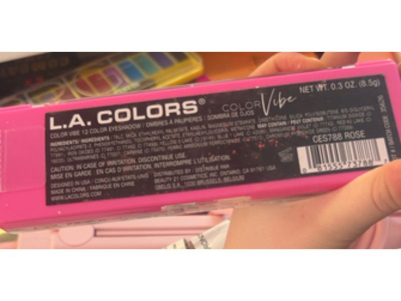 L.A. Colors Color Vibe Eyeshadow Palette, Rose, 0.3 oz/8.5 g