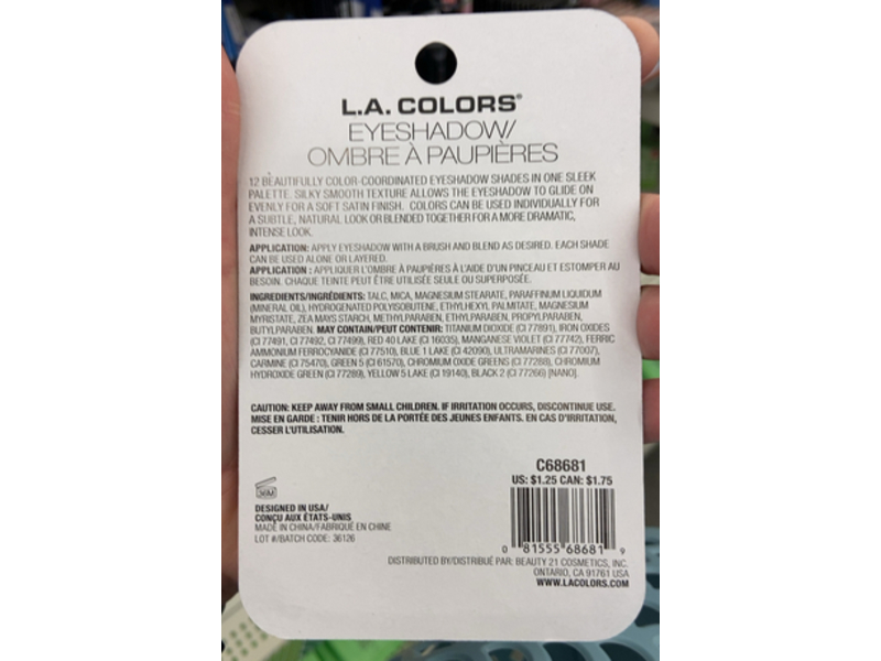 L.A. Colors Eyeshadow Palette, C68681 Glamorous, 0.42 oz/12 g