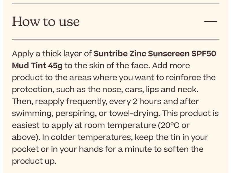 Suntribe Zinc Sunscreen, SPF 50, Mud Tint, 1.58 oz/45 g