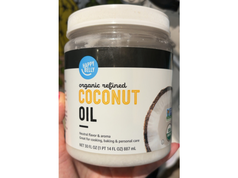 Happy Belly Organic Refined Coconut Oil, 30 fl oz/887 mL