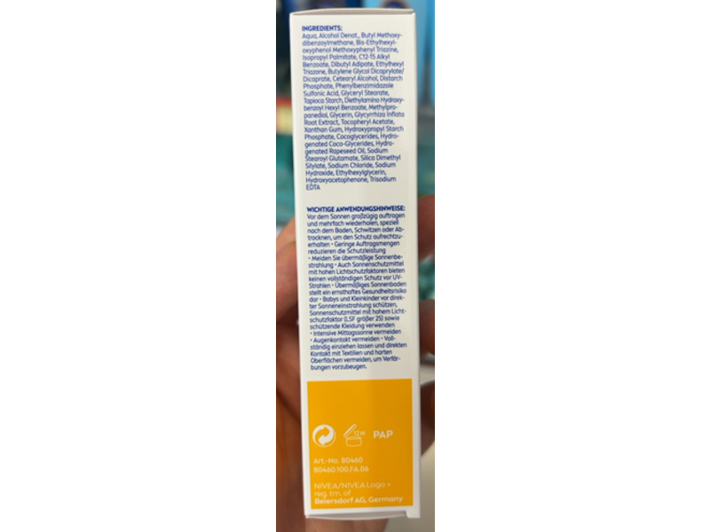 Nivea Sun UV Sensitive Sunscreen Face Cream, SPF 50, 50 mL