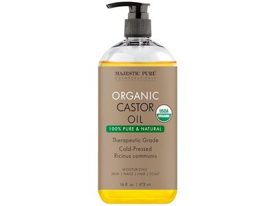 Majestic Pure Organic Castor Oil, 16 fl oz/473 mL