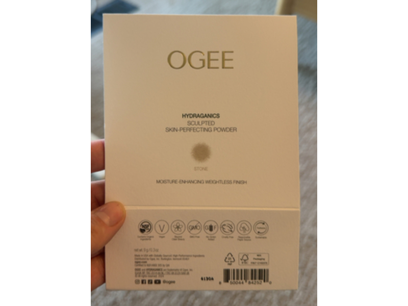 Ogee Hydraganics Sculpted Skin-Perfecting Powder, Stone, 0.3 oz/9 g
