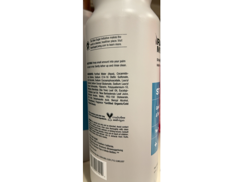 Raw Sugar Men Strength Shampoo & Conditioner, Tea Tree + Coconut + Aloe, 18 fl oz/532 mL