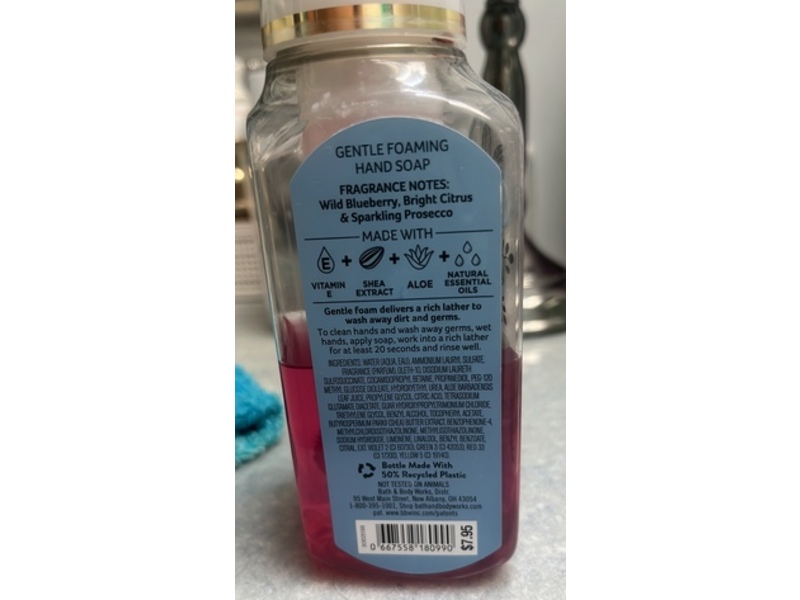 Bath & Body Works Gentle Foaming Hand Soap, Blueberry Bellini, 8.75 fl oz/259 mL