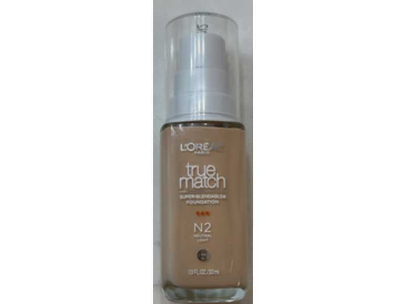 L'Oreal Paris True Match Super-Blendable Foundation, N2, Light, SPF 17, 1 fl oz/30 mL