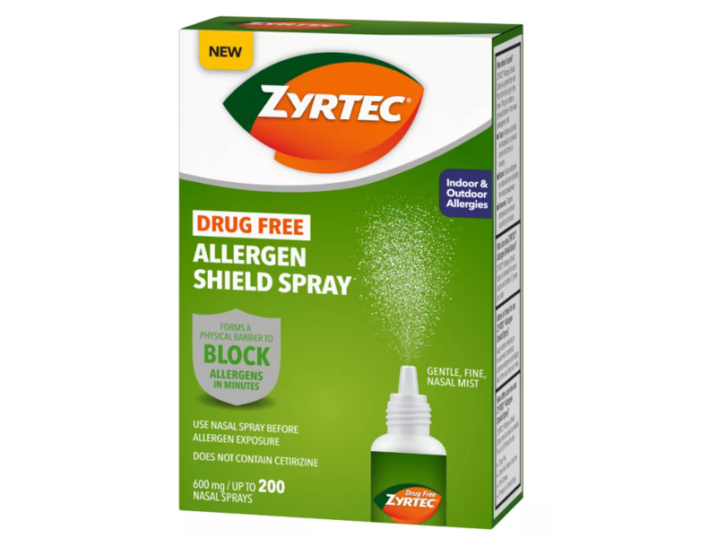 Zyrtec Drug Free Allergen Shield Spray Nasal Mist, 600 mg