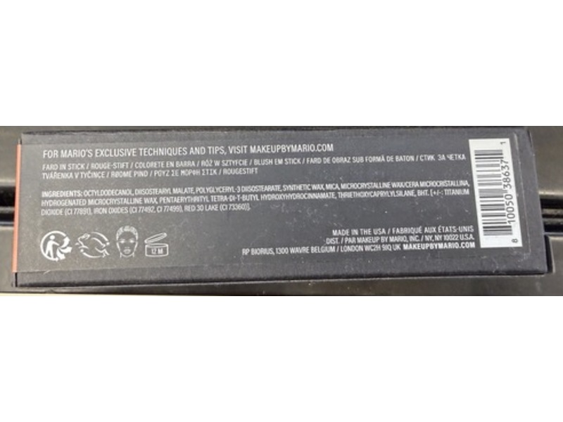 Makeup By Mario Soft Pop Cream Blush Stick, Soft Peach 0.37 oz/10.5 g